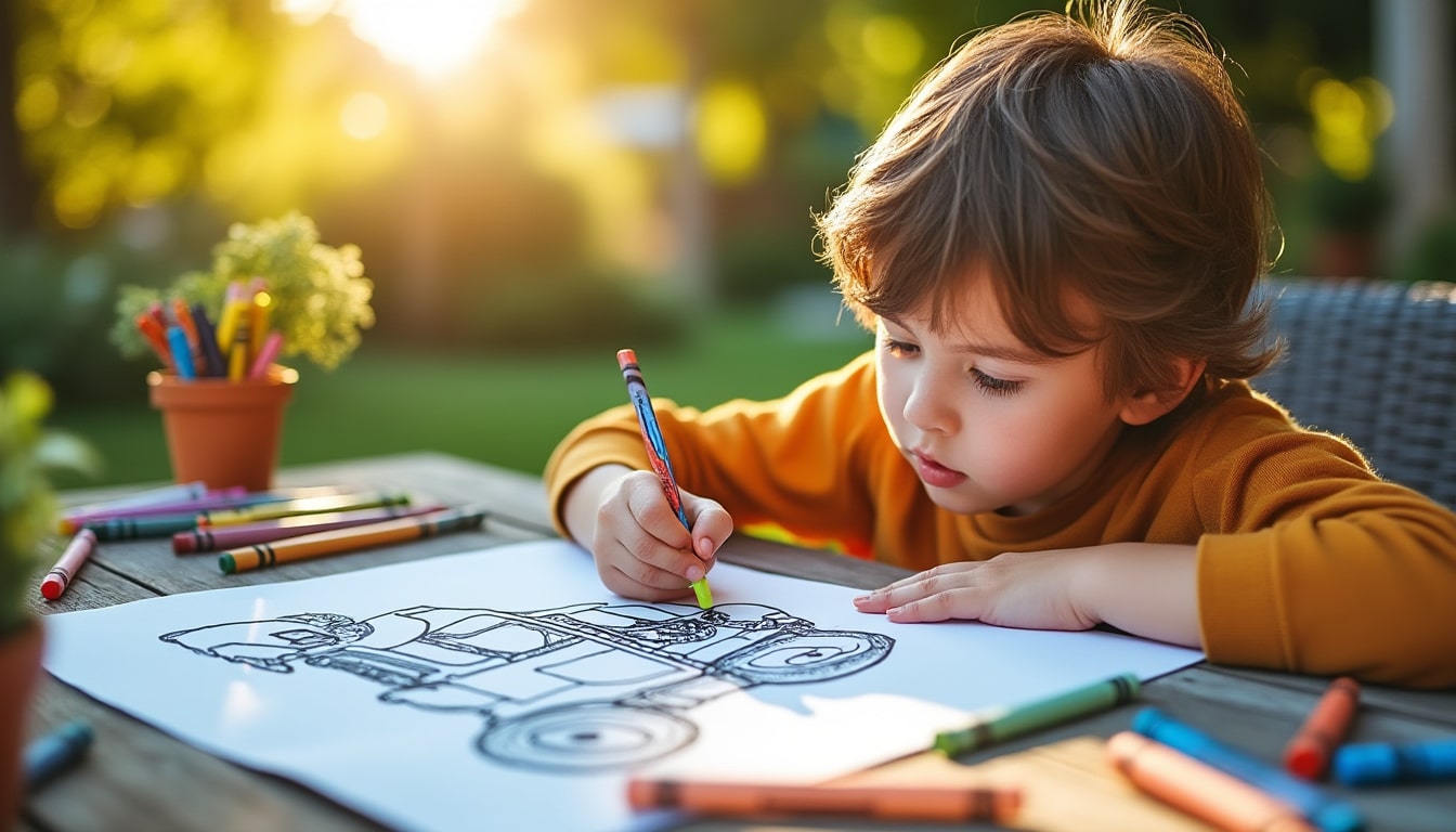Camion coloriage : guide complet pour enfants créatifs